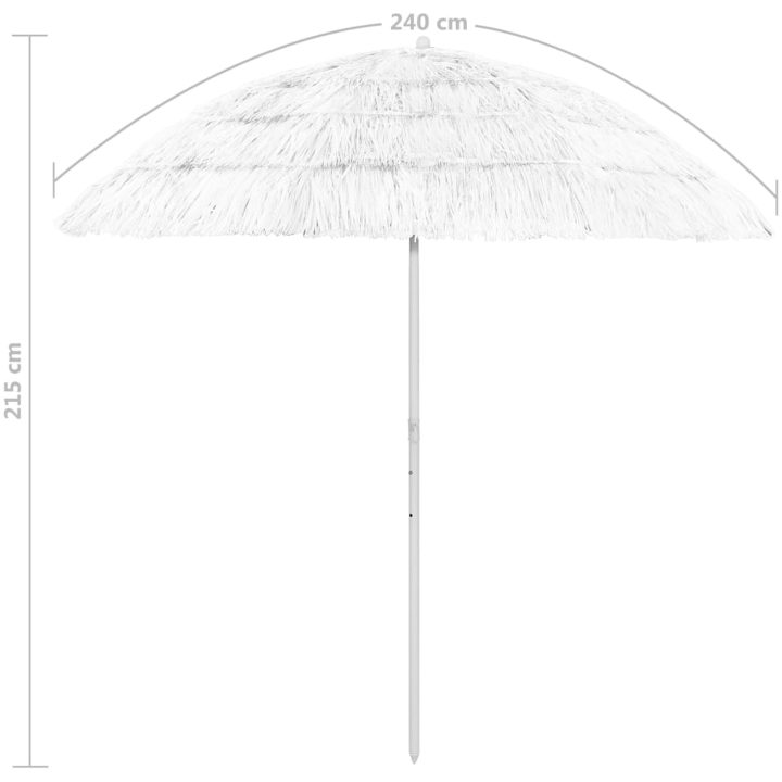 Strandparasoll Hawaii vit vidaXL 240 cm – bild 8