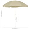 Strandparasoll sandgul vidaXL 240 cm – miniatyr 6
