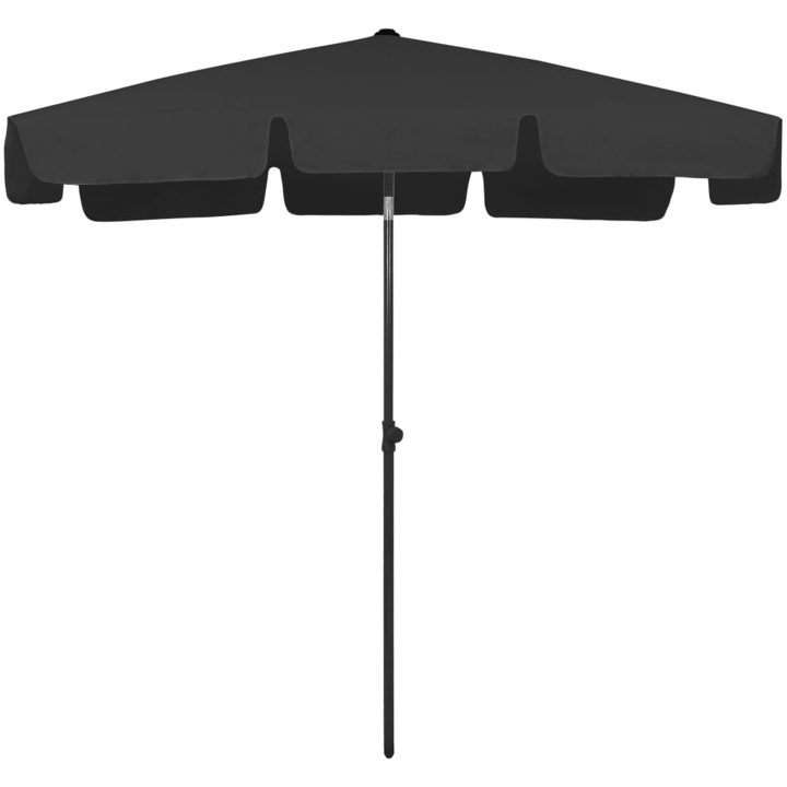 Strandparasoll svart vidaXL 200 x 125 cm – bild 2