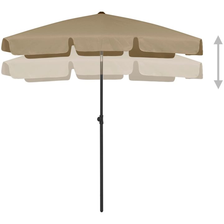 Strandparasoll taupe vidaXL 180 x 120 cm – bild 3