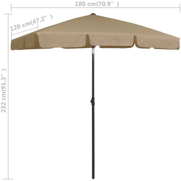 Strandparasoll taupe vidaXL 180 x 120 cm – bild 8