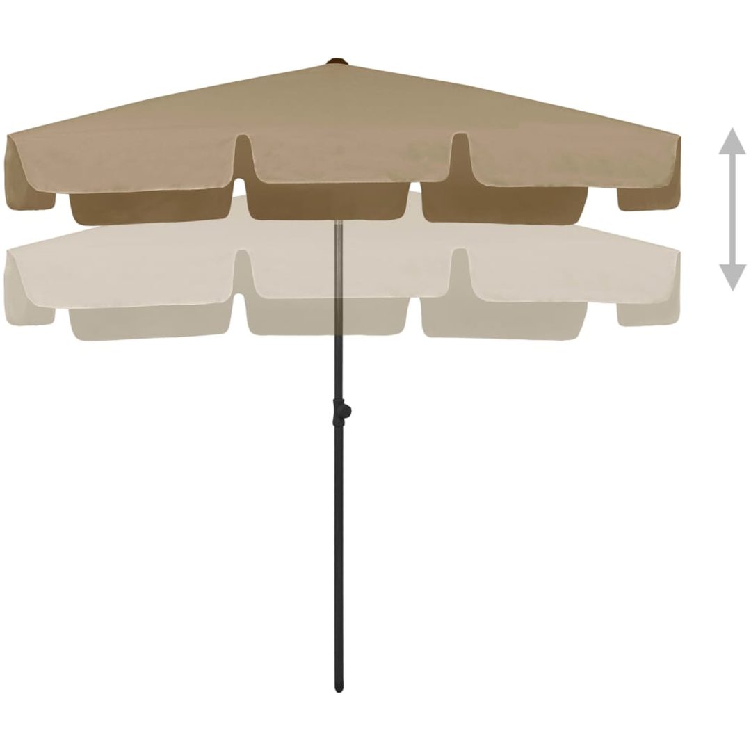 Strandparasoll taupe vidaXL 200 x 125 cm – bild 3