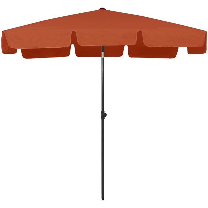 Strandparasoll terrakotta vidaXL 200 x 125 cm – bild 2