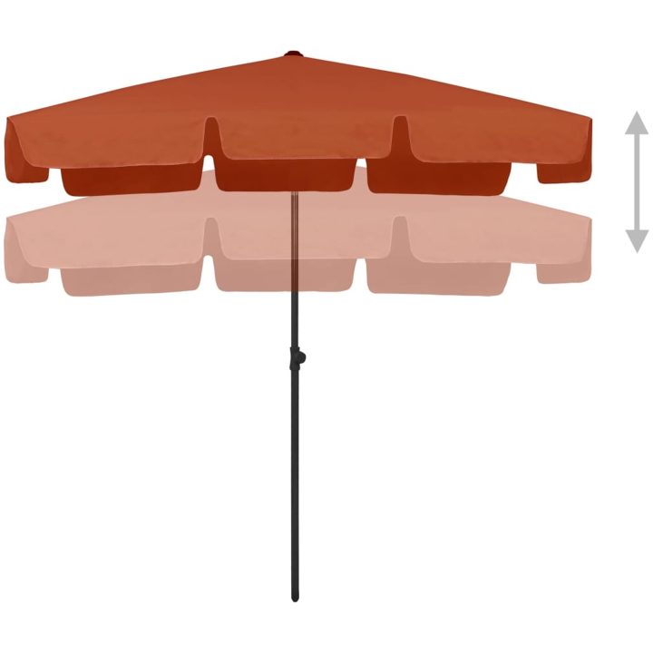 Strandparasoll terrakotta vidaXL 200 x 125 cm – bild 3