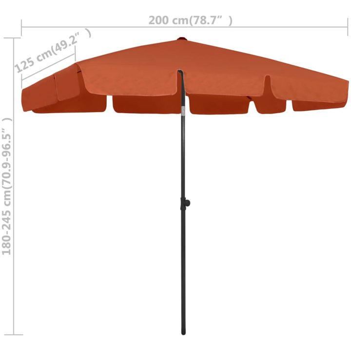 Strandparasoll terrakotta vidaXL 200 x 125 cm – bild 8
