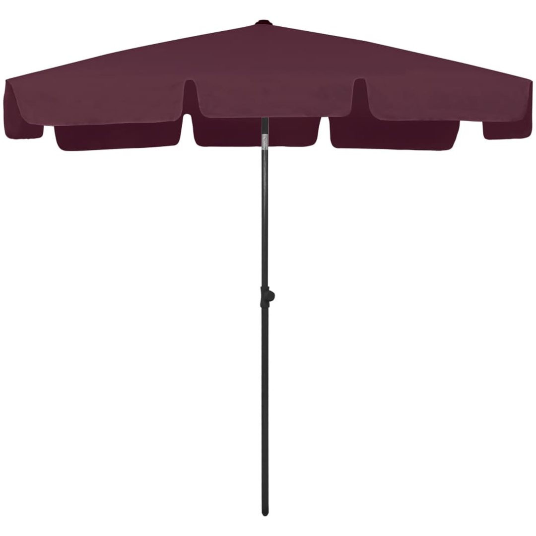 Strandparasoll vinröd vidaXL 200 x 125 cm – bild 2