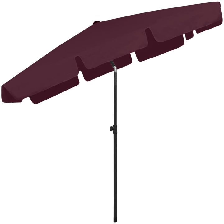Strandparasoll vinröd vidaXL 200 x 125 cm – bild 4
