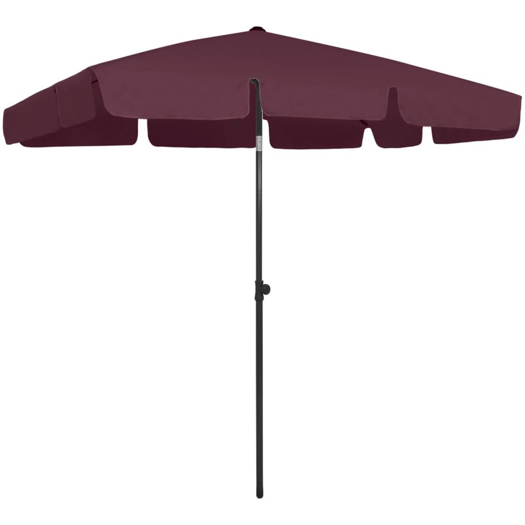 Strandparasoll vinröd vidaXL 200 x 125 cm