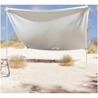 Strandskydd med sandpåsar grå vidaXL