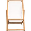 Strandstol teakträ 56x105x96 cm gräddvit vidaXL – miniatyr 3