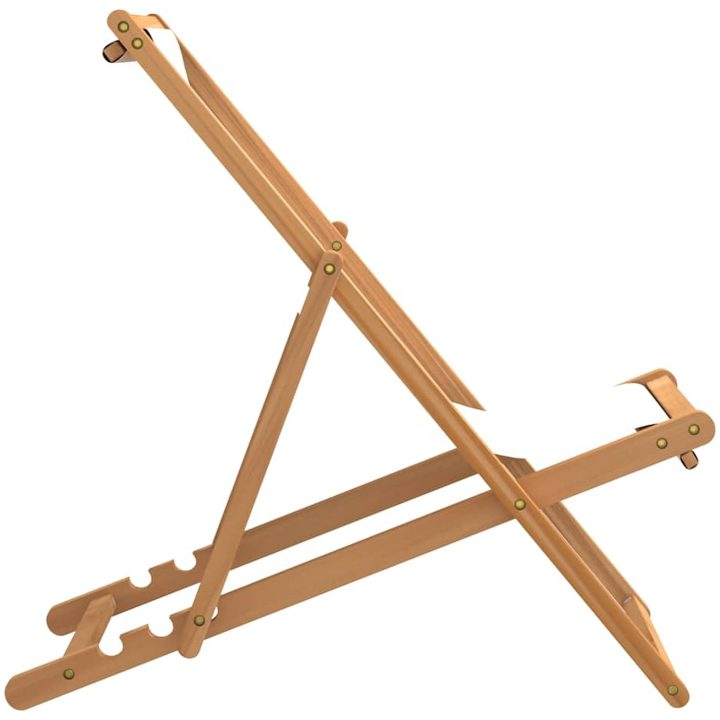 Strandstol teakträ 56x105x96 cm gräddvit vidaXL – bild 4