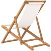 Strandstol teakträ 56x105x96 cm gräddvit vidaXL – miniatyr 5