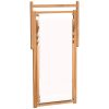 Strandstol teakträ 56x105x96 cm gräddvit vidaXL – miniatyr 6