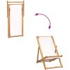 Strandstol teakträ 56x105x96 cm gräddvit vidaXL – miniatyr 7