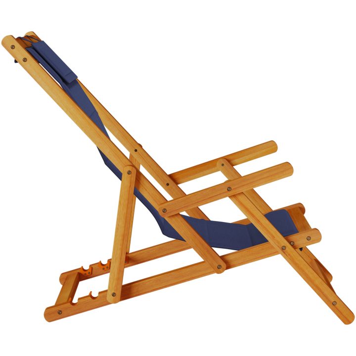 Strandstolar hopfällbara 2 st blå akaciaträ & textilen vidaXL 61.5 x 110 x 97 cm, 61.5 x 116 x 90 cm, 61.5 x 123 x – bild 5