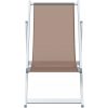 Strandstolar hopfällbara 2 st brun aluminium och textilen vidaXL – miniatyr 4