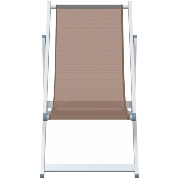 Strandstolar hopfällbara 2 st brun aluminium och textilen vidaXL – bild 4