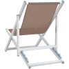 Strandstolar hopfällbara 2 st brun aluminium och textilen vidaXL – miniatyr 6