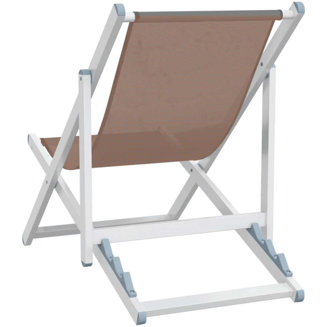 Strandstolar hopfällbara 2 st brun aluminium och textilen vidaXL – bild 6