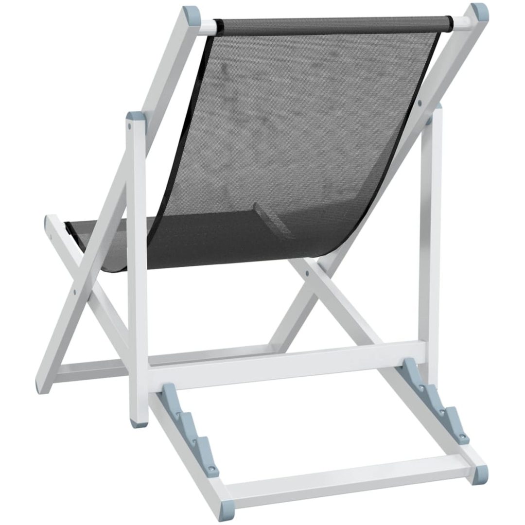 Strandstolar hopfällbara 2 st grå aluminium och textilen vidaXL – bild 6