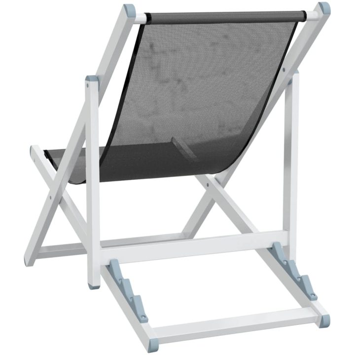 Strandstolar hopfällbara 2 st grå aluminium och textilen vidaXL – bild 6