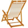 Strandstolar hopfällbara 2 st gräddvit akaciaträ & textilen vidaXL 61.5 x 110 x 97 cm, 61.5 x 116 x 90 cm, 61.5 x 123 x – miniatyr 5