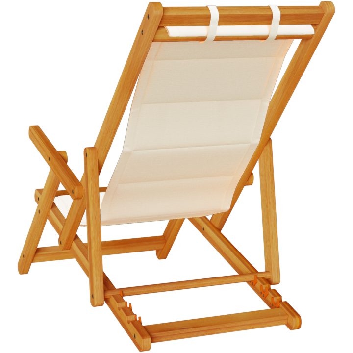 Strandstolar hopfällbara 2 st gräddvit akaciaträ & textilen vidaXL 61.5 x 110 x 97 cm, 61.5 x 116 x 90 cm, 61.5 x 123 x – bild 5