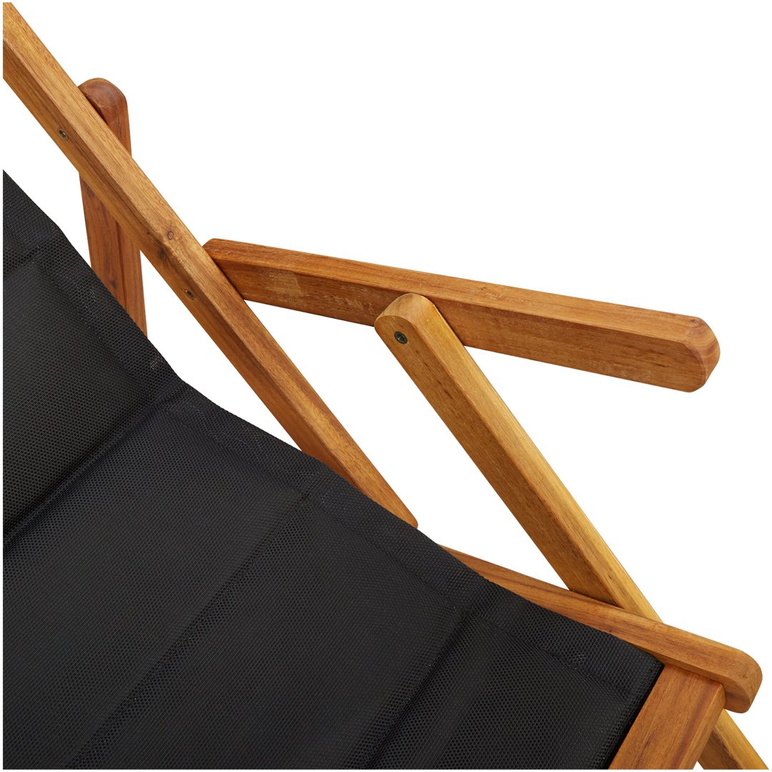Strandstolar hopfällbara 2 st svart akaciaträ & textilen vidaXL 61.5 x 110 x 97 cm, 61.5 x 116 x 90 cm, 61.5 x 123 x – bild 7