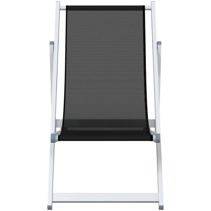 Strandstolar hopfällbara 2 st svart aluminium och textilen vidaXL – bild 4
