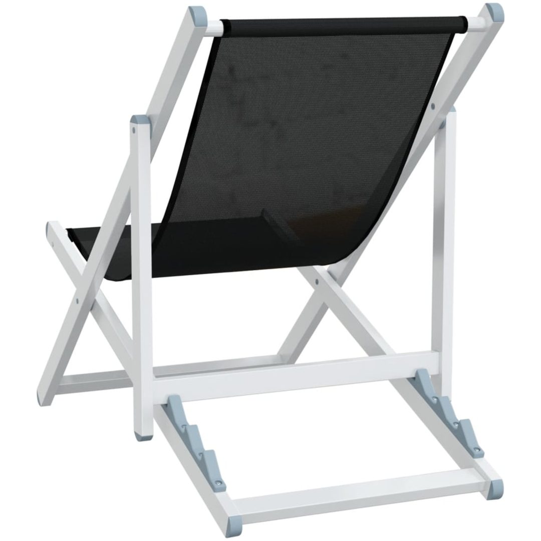 Strandstolar hopfällbara 2 st svart aluminium och textilen vidaXL – bild 6