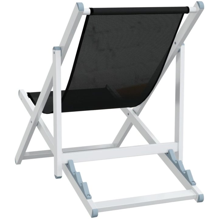 Strandstolar hopfällbara 2 st svart aluminium och textilen vidaXL – bild 6