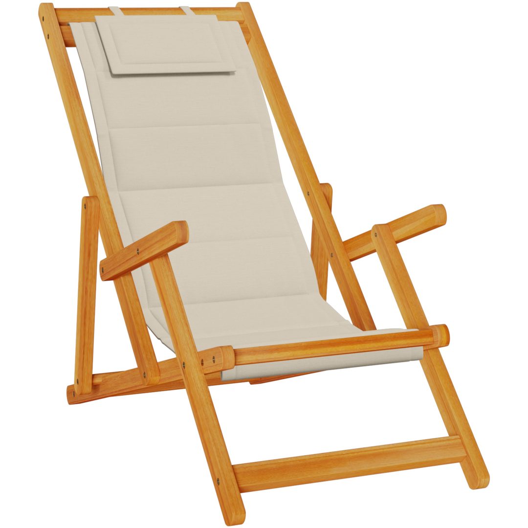 Strandstolar hopfällbara 2 st taupe akaciaträ & textilen vidaXL 61.5 x 110 x 97 cm, 61.5 x 116 x 90 cm, 61.5 x 123 x – bild 4