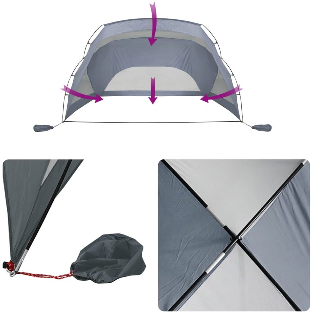 Strandtält grå 274x178x170/148 cm 185T polyester vidaXL – bild 11
