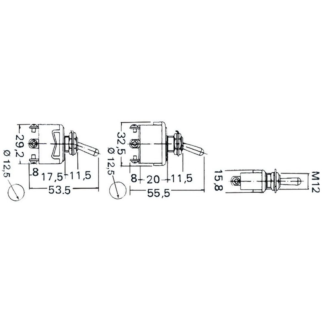 Strömbrytare Toggle ON-OFF 15A Osculati
