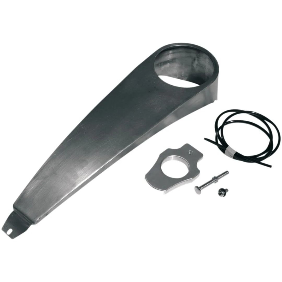 Strömbrytarflyttsats Softail Instrumentpanel Silver Aluminium KLOCK WERKS DASH/SWITCH RELOCATE KIT – bild 2