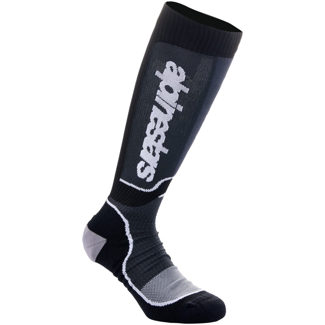 Strumpor MX Plus Svart Vit ALPINESTARS(MX) M/L