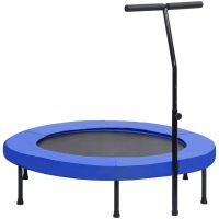 Studsmatta med handtag och säkerhetsskydd vidaXL