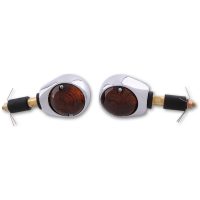 Styrändsblinkers Ochsenauge Smart Krom/Rökt Orange HIGHSIDER