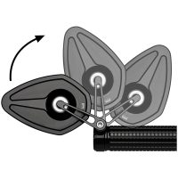 Styrändsspegel Mo. View Sport 60 Flip Svart MOTOGADGET