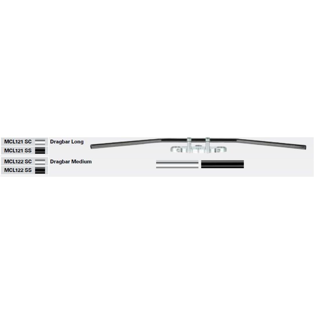 Styre Drag Bar Long 22 mm TRW Krom – bild 2
