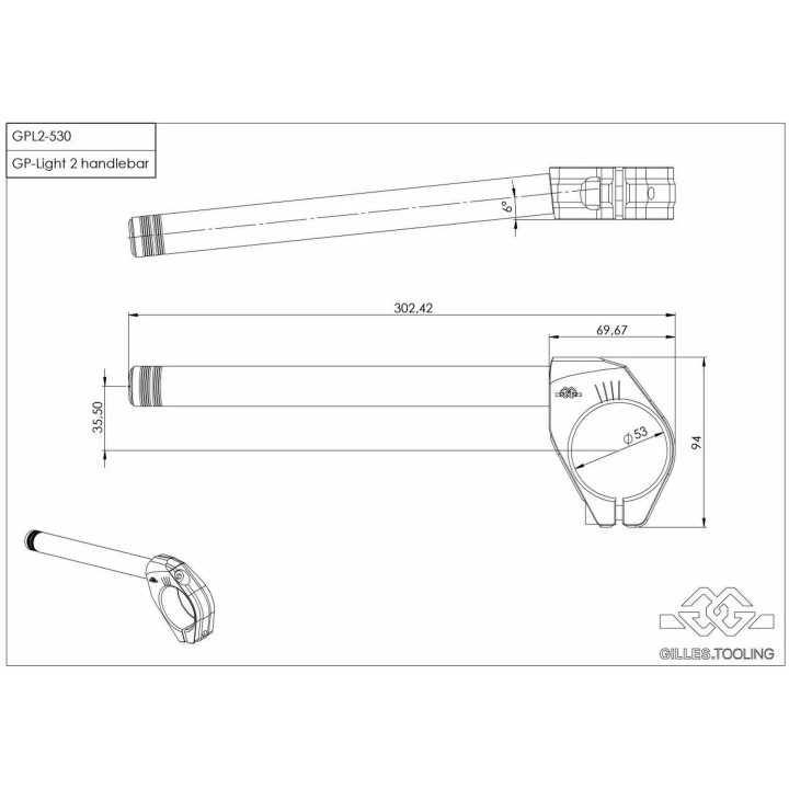 Styre GP Light Clip-On Svart GILLES TOOLING – bild 2