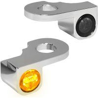 Styrfäste Blinkers Nano Serien Bärnstensfärgad/Klar/Krom HEINZ BIKES
