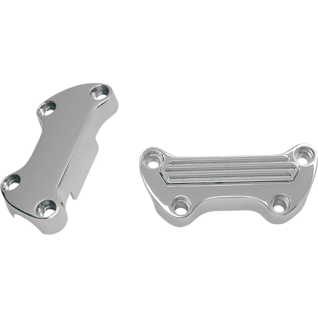 Styrfäste Finned/skirt Krom Aluminium DRAG SPECIALTIES FINNED H/BAR CLAMP – bild 2
