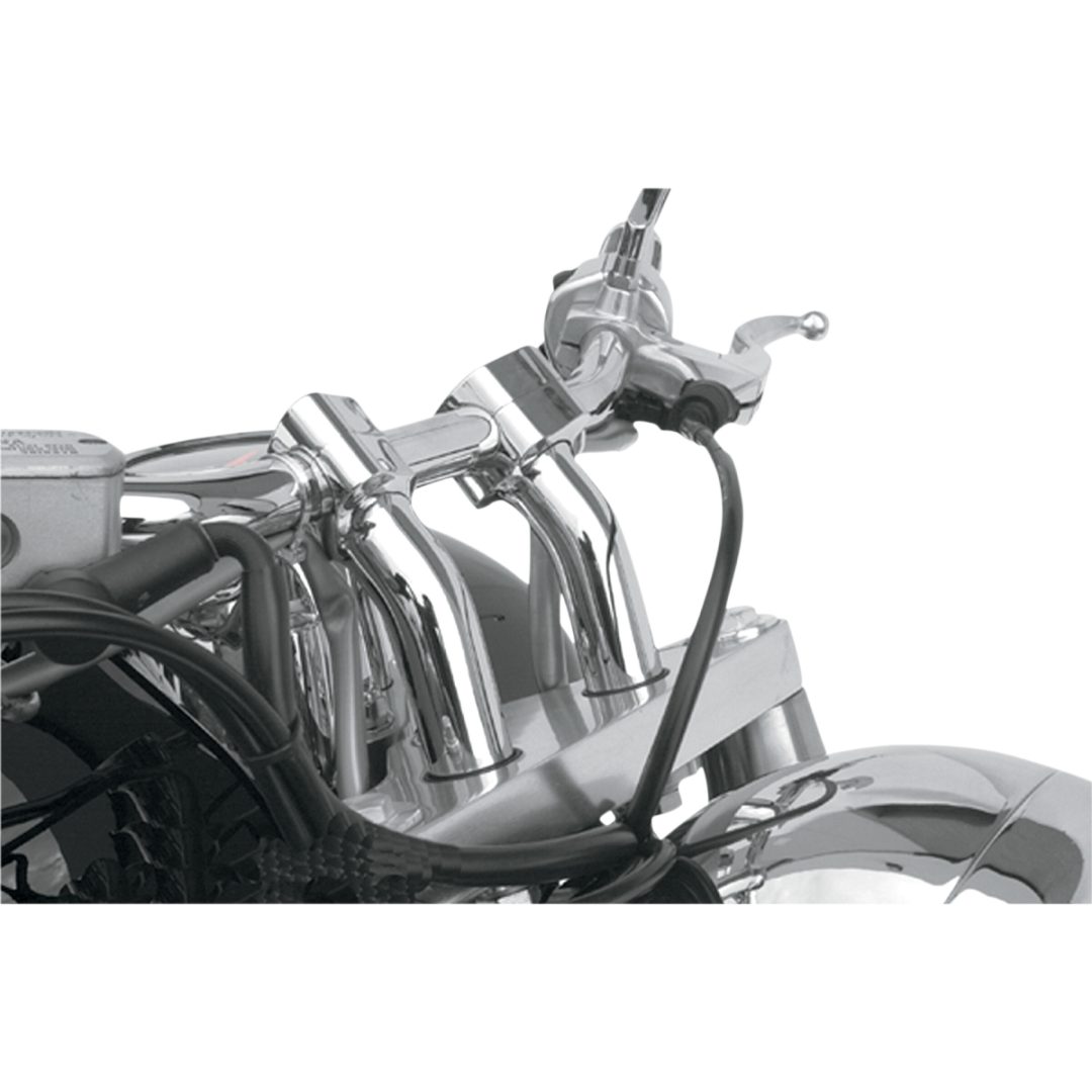Styrfäste Kickback Silver Chrome Pullback BARON RISERS KICKBACK 1" – bild 2