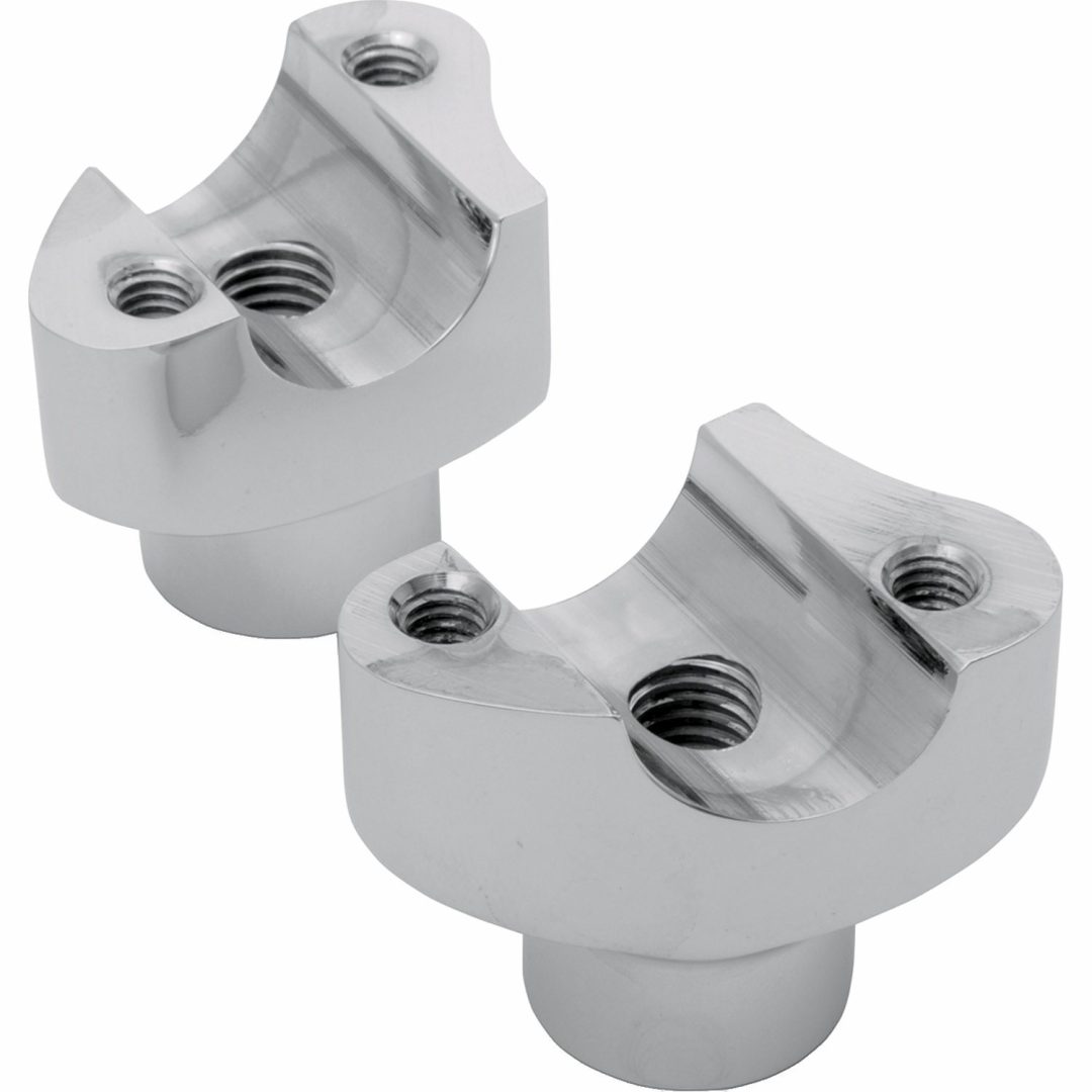 Styrfäste Rakt Smidd Aluminium Silver/chrome DRAG SPECIALTIES RISERS STRAIGHT 1.7" CHR