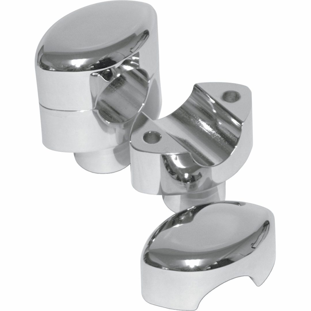 Styrfästen Raka Smooth Krom Silver LA CHOPPERS RISERS 1" SMOOTH 1.5 CHR