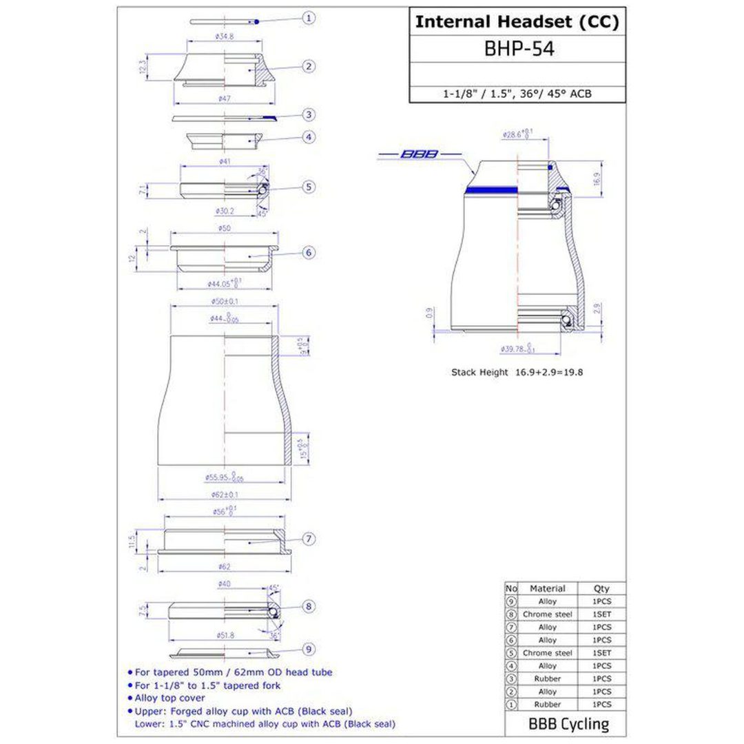 Styrlager Semi-Integrated Tapered BBB – bild 2