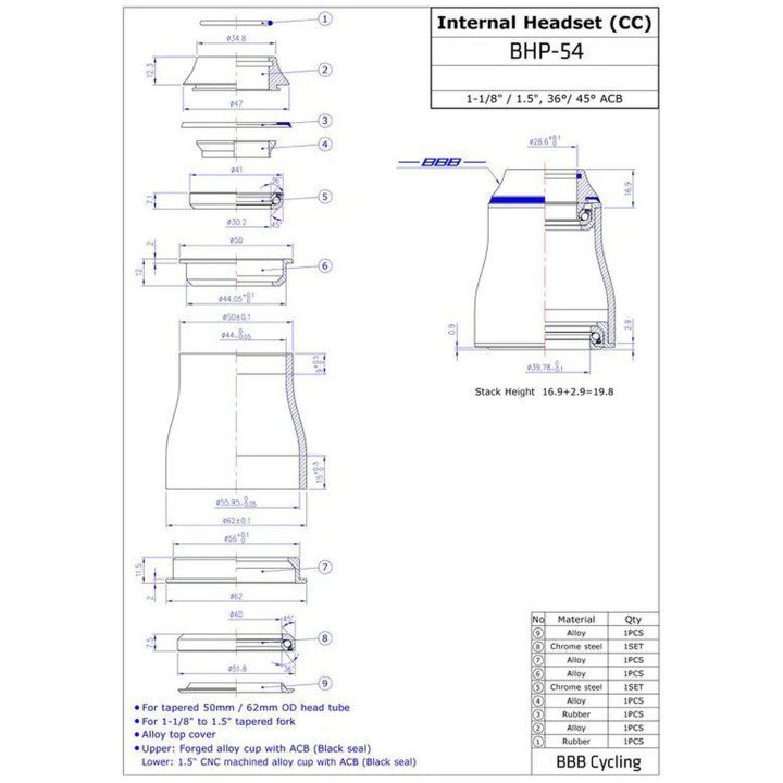 Styrlager Semi-Integrated Tapered BBB – bild 2