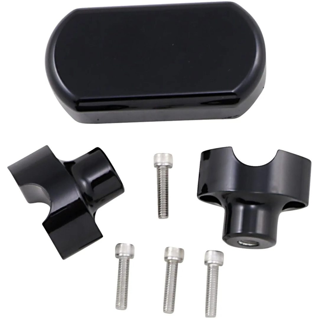 Styrriserkit Solid Svart Gloss LA CHOPPERS RISERS W/SOLID TOP 1.5"BK