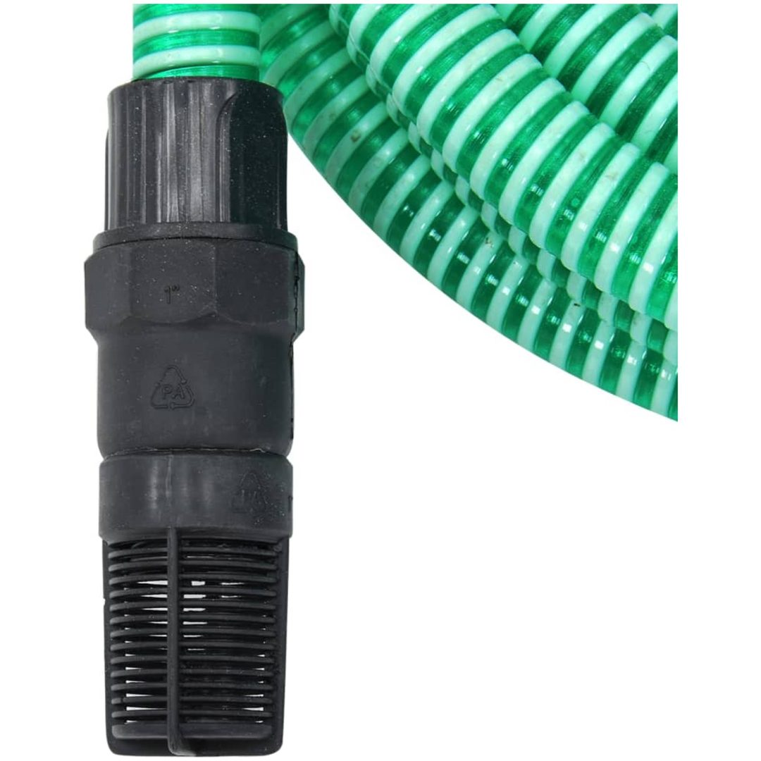 Sugslang med kopplingar mässing grön 1" PVC vidaXL 7 m – bild 3